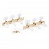 Musiclily Pro 3 on Plate Lyra Style Classical Guitar Tuners Machine Heads Tuning Keys Pegs Set, Butterfly Button Gold