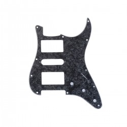 Musiclily Pro 11 Hole HSH Strat Pickguard Guitar Scratch Plate for USA/Mexican Made Fender Standard Stratocaster Modern Style, 4Ply Black Pearl