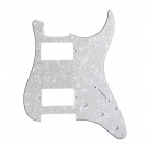 Musiclily Pro 11 Hole HH Guitar Strat Pickguard Humbukers for American/Mexican Fender Standard Stratocaster Modern Style, 4Ply Parchment Pearl 