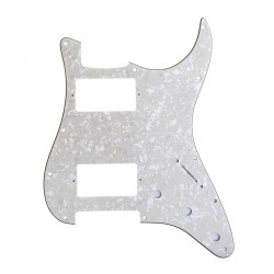 Musiclily Pro 11 Hole HH Guitar Strat Pickguard Humbukers for American/Mexican Fender Standard Stratocaster Modern Style, 4Ply Parchment Pearl 