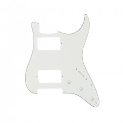 Musiclily Pro 11 Hole HH Strat Pickguard Humbucker Guitar Scratch Plate for USA/Mexican Made Fender Standard Stratocaster Modern Style,3Ply Parchment