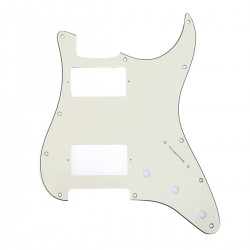 Musiclily Pro 11 Hole HH Strat Pickguard Humbucker Guitar Scratch Plate for USA/Mexican Made Fender Standard Stratocaster Modern Style, 3Ply Cream