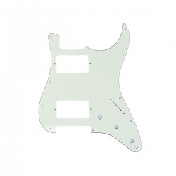 Musiclily Pro 11 Hole HH Strat Pickguard Humbucker Guitar Scratch Plate for USA/Mexican Made Fender Standard Stratocaster Modern Style, 3Ply Ivory