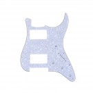 Musiclily Pro 11 Hole HH Strat Pickguard Humbucker Guitar Scratch Plate for USA/Mexican Made Fender Standard Stratocaster Modern Style, 4Ply White  Pearl