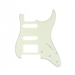 Musiclily Pro 11-Hole Modern Style Strat HSS Guitar Pickguard for American/Mexican Fender Stratocaster Floyd Rose Bridge Cut,3Ply Ivory