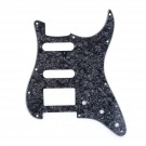 Musiclily Pro 11-Hole Modern Style Strat HSS Pickguard for American Stratocaster, 4Ply Black Pearl