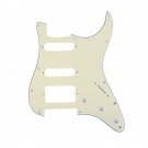 Musiclily Pro 11-Hole Modern Style Strat HSS Pickguard for American Stratocaster, 3Ply Cream