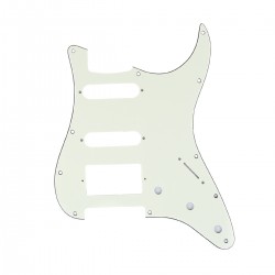 Musiclily Pro 11-Hole Modern Style Strat HSS Pickguard for American Stratocaster, 3Ply Ivory