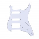 Musiclily Pro 11-Hole Modern Style Strat HSS Pickguard for American Stratocaster, 3Ply White