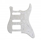 Musiclily Pro 11-Hole Round Corner HSS Guitar Strat Pickguard for USA/Mexican Stratocaster Humbucking Open Pickup,4Ply Parchment Pearl 