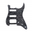 Musiclily Pro 11-Hole Round Corner HSS Guitar Strat Pickguard for USA/Mexican Stratocaster Open Pickup, 4Ply Black Pearl
