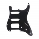 Musiclily Pro 11-Hole Round Corner HSS Guitar Strat Pickguard for USA/Mexican Stratocaster Open Pickup, 1Ply Glossy Black