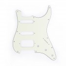 Musiclily Pro 11-Hole Round Corner HSS Guitar Strat Pickguard for USA/Mexican Stratocaster Open Pickup, 3Ply Ivory