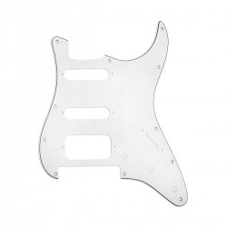 Musiclily Pro 11-Hole Round Corner HSS Guitar Strat Pickguard for American/Mexican Fender Stratocaster Open Pickup with Floyd Bridge Cut,3Ply Parchment
