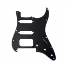 Musiclily Pro 11-Hole Round Corner HSS Guitar Strat Pickguard for American/Mexican Fender Stratocaster Open Pickup with Floyd Bridge Cut,3Ply Black 