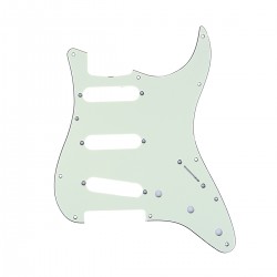Musiclily Pro 11-Hole 62 Vintage Style Strat SSS Pickguard for American Stratocaster 62, 3Ply Mint Green