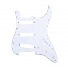Musiclily Pro 11-Hole 62 Vintage Style Strat SSS Pickguard for American Stratocaster 62, 3Ply White