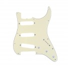 Musiclily Pro 11-Hole 60s 64 Vintage Style Strat SSS Pickguard for American Stratocaster,  3Ply Cream