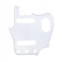 Musiclily Pro 10-Hole 65 60s Vintage Style Guitar Pickguard for Fender American Jaguar, 3Ply White