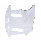 Musiclily Pro 12-Hole Guitar Pickguard for Fender American Mustang, 4Ply Aged White Pearl