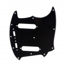 Musiclily Pro 12-Hole Guitar Pickguard for Fender American Mustang, 3Ply Black