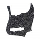 Musiclily Pro 5-String 10-Hole Contemporary J Bass Pickguard for Fender American Jazz Bass, 4Ply Black Pearl