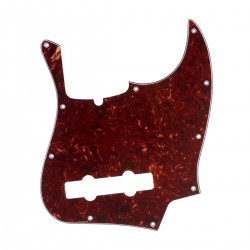 Musiclily Pro 5-String 10-Hole Contemporary J Bass Pickguard for Fender American Jazz Bass, 4Ply Vintage Tortoise