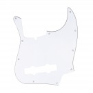 Musiclily Pro 5-String 10-Hole Contemporary J Bass Pickguard for Fender American Jazz Bass , 3Ply White