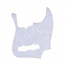 Musiclily Pro 5-String 10-Hole Contemporary J Bass Pickguard for Fender American Jazz Bass, 4Ply White Pearl