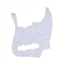 Musiclily Pro 5-String 10-Hole Contemporary J Bass Pickguard for Fender American Jazz Bass, 4Ply White Pearl