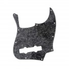 Musiclily Pro 5-String 10-Hole Contemporary J Bass Pickguard for Fender Mexican Jazz Bass, 4Ply Black Pearl