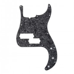 Musiclily Pro 5-String 13-Hole Contemporary P Bass Pickguard for Fender American Precision Bass, 4Ply Black Pearl