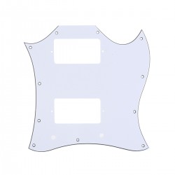 Musiclily Pro 11-Hole Large Full Face Guitar Pickguard for Gibson American SG, 3Ply White