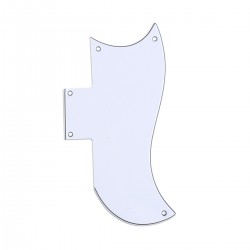 Musiclily Pro 5-Hole Small Half Face Guitar Pickguard for Gibson American SG, 3Ply White