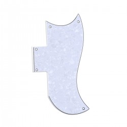 Musiclily Pro 5-Hole Small Half Face Guitar Pickguard for Gibson American SG, 4Ply White Pearl 