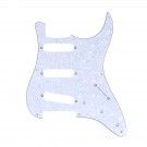 Musiclily Pro 8-Hole Guitar Strat Pickguard for JPN Fender Japan 57 Vintage Style Stratocaster, 4Ply White Pearl