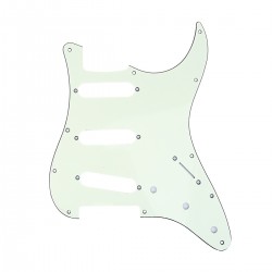 Musiclily Pro 11-Hole 72 or 64 Strat SSS Guitar Pickguard for MIJ JPN Japan Stratocaster,3Ply Mint Green