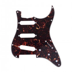 Musiclily Pro 11-Hole 62 Strat SSS Guitar Pickguard for MIJ JPN Japan Stratocaster,4Ply Tortoise