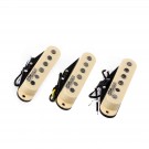 Wilkinson Vintage Tone Alnico 5 Staggered Single Coil Pickups SSS Set for Strat Style Electric Guitar, Cream