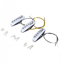 Wilkinson Vintage Tone Alnico V Single Coil Pickups Set for Strat Style Guitar, White