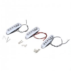 Wilkinson High Output Ceramic Single Coil Pickups Set for Strat Style Guitar, White