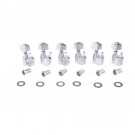 Musiclily Pro 6-in-line 2-pins Guitar Locking Tuners Machine Heads Tuning Pegs Keys Set for Fender Strat/Tele, Chrome