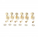 Musiclily Pro 6-in-line 2-pins Guitar Locking Tuners Machine Heads Tuning Pegs Keys Set for Fender Strat/Tele, Gold