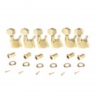 Wilkinson 6-in-line E-Z-LOK Guitar Tuners Machine Heads Tuning Keys Set for Fender Strat/Tele Style Electric Guitar, Gold
