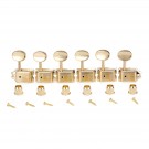 Musiclily Pro Vintage Guitar Tuners Split Shaft 6 in Line Machine Heads Tuning Pegs Keys Set for Squier Classic Vibe Fender Strat/Tele Style, Gold