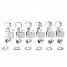 Musiclily Pro 6-in-line 2-pins Sealed Guitar Tuners Machine Head Tuning Pegs Set for Fender Strat/Tele, Chrome