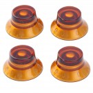 Musiclily Pro Imperial Inch Size Bell Top Hat Knobs for USA Made Les Paul Style Electric Guitar, Amber (Set of 4)