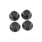 Musiclily Pro Imperial Inch Size Bell Top Hat Knobs for USA Made Les Paul Style Electric Guitar, Black (Set of 4)
