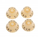 Musiclily Pro Inch Size Guitar Top Hat Bell Knobs Compatible with USA Made Les Paul Style Electric Guitar, Cream (Set of 4)