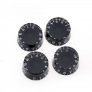 Musiclily Pro Imperial Inch Size Control Speed Knobs for USA Made Les Paul Style Electric Guitar, Black (Set of 4)
